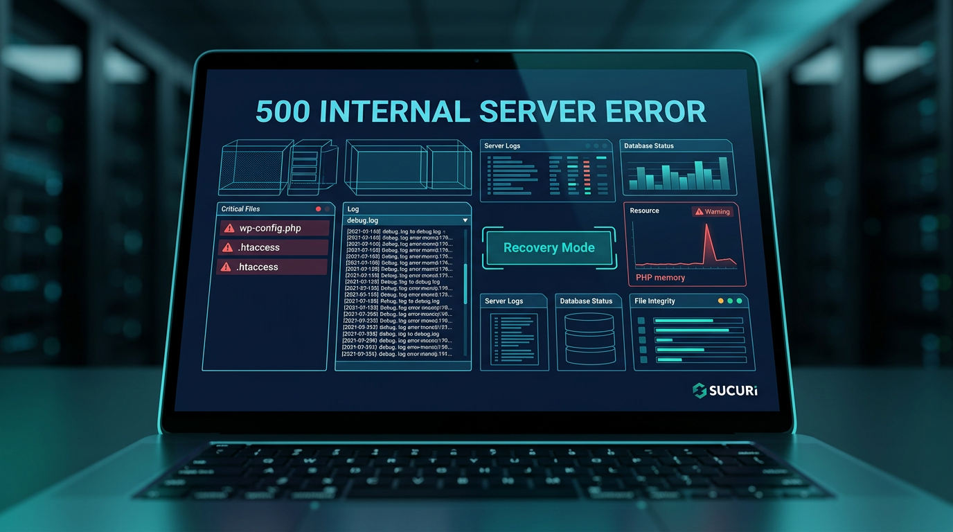 500 Internal Server Error diagnostic view.